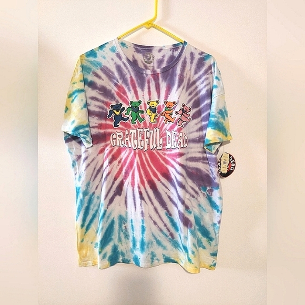2021 Grateful Dead Tie-Dye Unisex Oversized Graphic Band T-Shirt NWT Size XS
